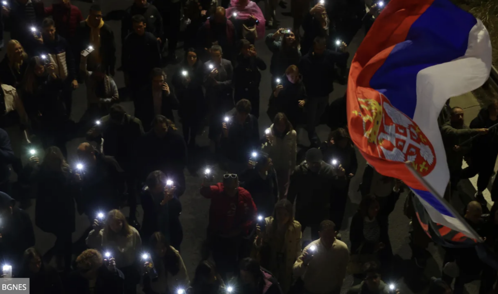Protestdemo anlässlich des Jahrestags der Tragödie von Novi Sad